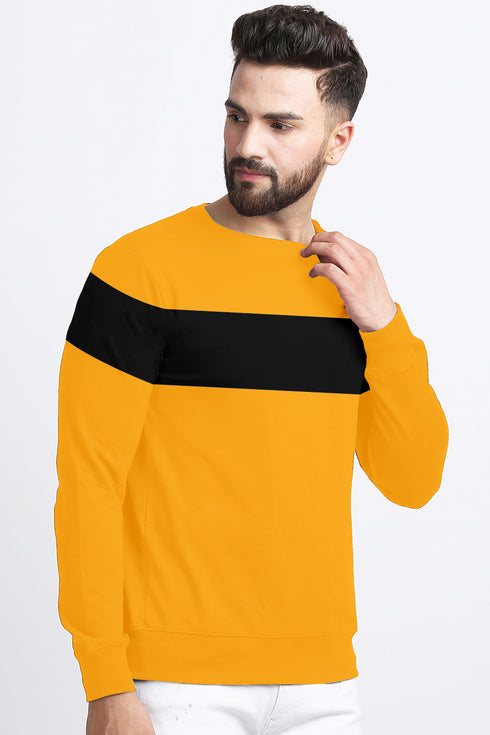 Black Stripped Mustard Full Length Sweatshirt